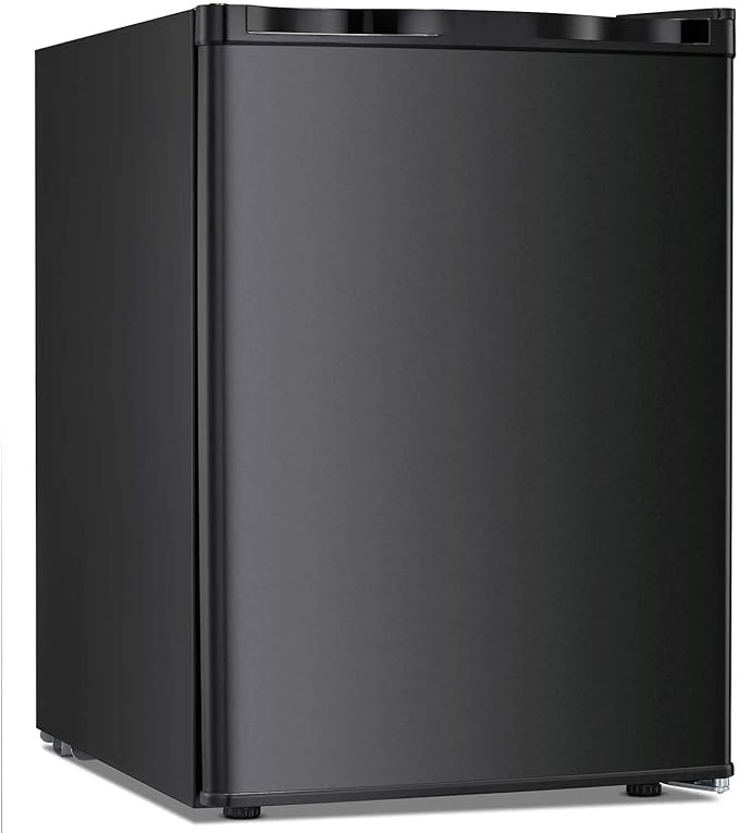 Antarctic Star 2.1 Cu.Ft Upright Freezer, Ultra-Compact Mini Freezer with Reversible Door, 7-Temp Control & Removable Shelves, Stainless Steel for Dorm, Home, Office, Black