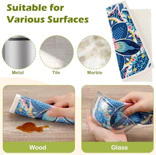 6 Pcs Swedish Paper Cloths for Kitchen, Reusable Paper Towels Washable - Image 6