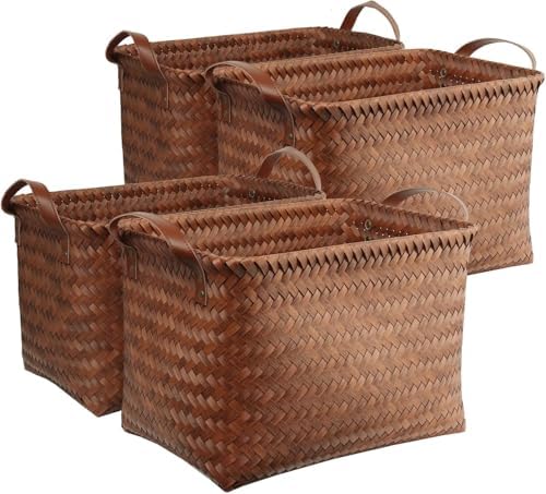 BROWNLILY Handwoven Clothes Basket Laundry Hampers Large Wicker Storage Baskets by BROWNLILY