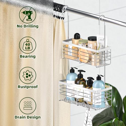 YUOROS 2 Tier Shower Caddy Hanging Over the Door - Image 2
