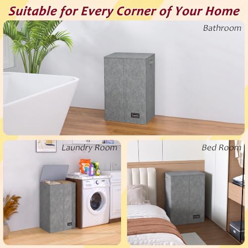110L Laundry Hamper with Lid, Reinforced Sturdy Large Laundry Hamper with - Image 7