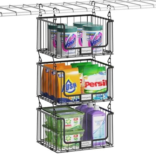 3-Pack Laundry Basket, Wire shelves by CableManagement
