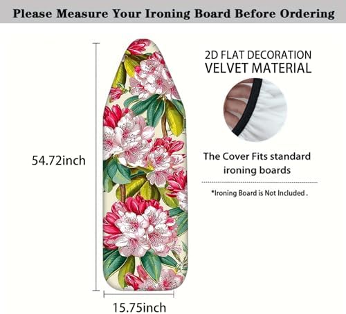 Nuxovilar Red White Floral Ironing Board Cover 15x54 Polyester - Image 4
