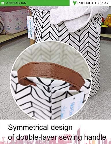 Round Laundry Basket Collapsible Storage Hamper Organizer Geometric Circle - Image 3