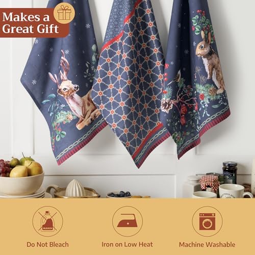 Maison d' Hermine Kitchen Towels Set of 3 Reusable 100% Cotton 27.50" x 20" - Image 5