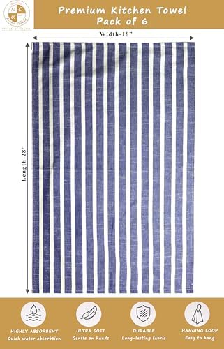 Pack of 6 Cotton Kitchen Towels Set, Dish Towels, Cleaning Rags, Kitchen Dish - Image 4