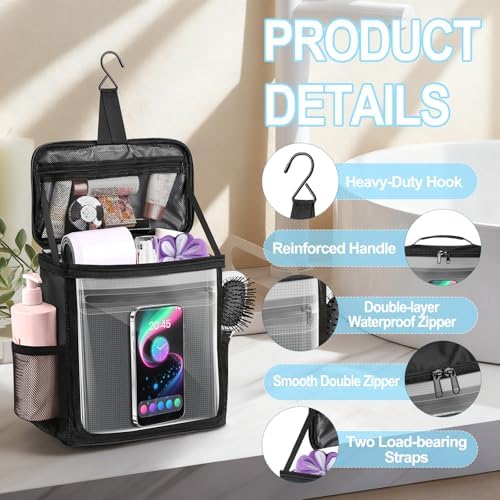 Hanging Shower Caddy Portable, Travel Toiletry Bag - Image 6
