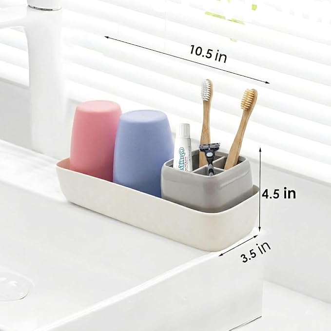 Kids Toothbrush Holder with Rinse Cups, Electric Toothbrush & Toothpaste - Image 3