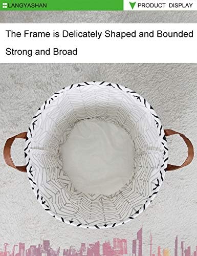 Round Laundry Basket Collapsible Storage Hamper Organizer Geometric Circle - Image 5