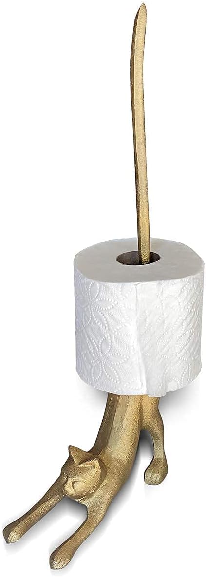 WallCharmers Gold Paper Towel Holder, Metal Toilet or Kitchen Paper Holder by WallCharmers