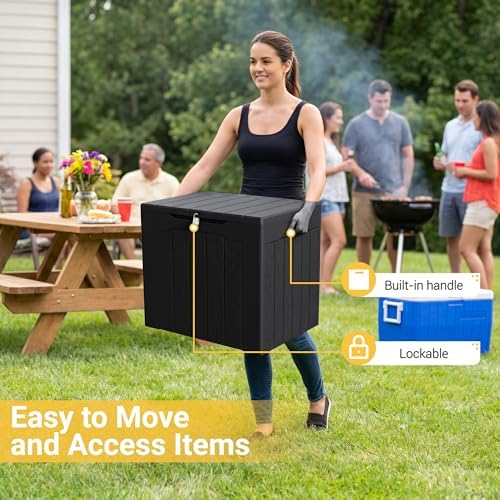 Greesum 33 Gallon Resin Deck Box All Weather Outdoor Storage Boxes - Image 5