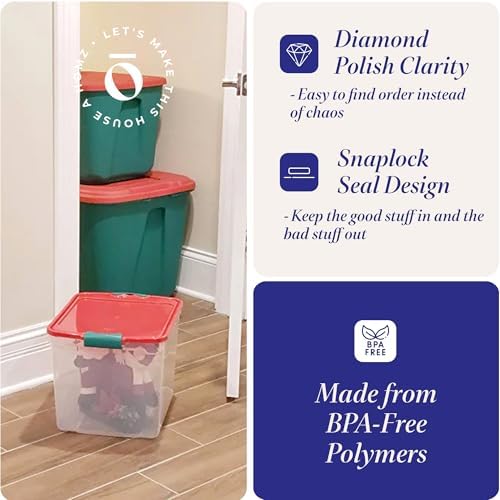 HOMZ Holiday Tote Plastic Storage Bin - Image 3