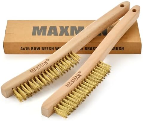 MAXMAN Brass Brush 2Pcs, Rust & Weld Cleaner by MAXMAN