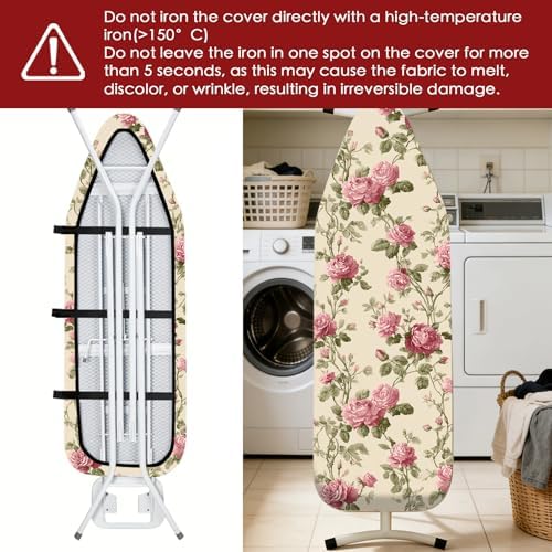 Nuxovilar Vintage Rose Cotton Ironing Board Cover 15x54 Fabric - Image 6