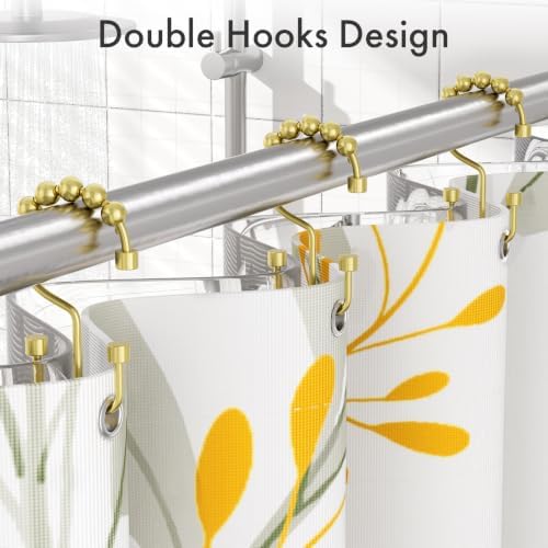 Bathway Gold Shower Curtain Hooks Ring, Rust Proof Metal Shower Hooks - Image 3