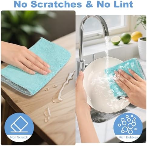10pcs New Upgrade 2-Layer Microfiber Wire Dishcloth - Image 4