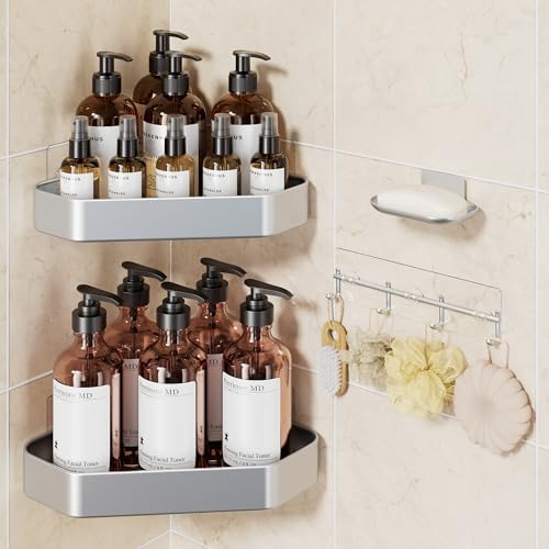 Veken Aluminum Corner Shower Caddy 4-Pack, Never Rust&Large Capacity by Veken