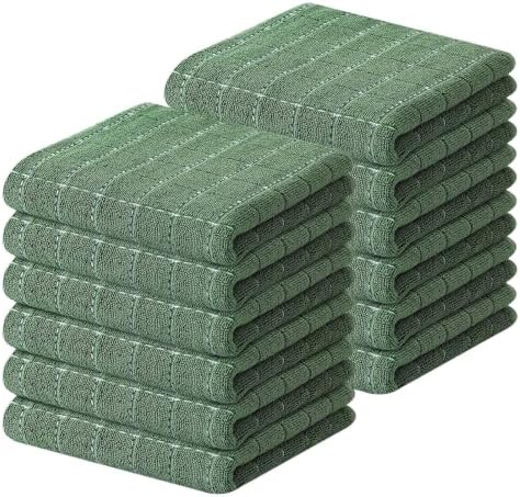 Kitinjoy 100% Cotton Terry Kitchen Towels, 13”x 28”, Grass Green by Kitinjoy