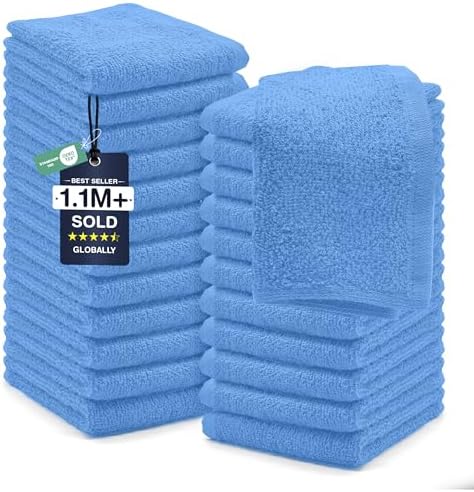 DAN RIVER 24 Pack Cotton Wash Cloths Set by DanRiver