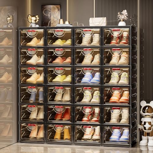 Foldable Shoe Rack Organizer Stackable Shoe Storage Box - Image 3