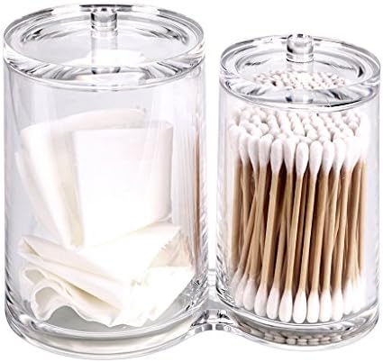 Hipiwe Clear Acrylic Cotton Swab and Ball Holder 2 Slots Q-tip Container - Image 4