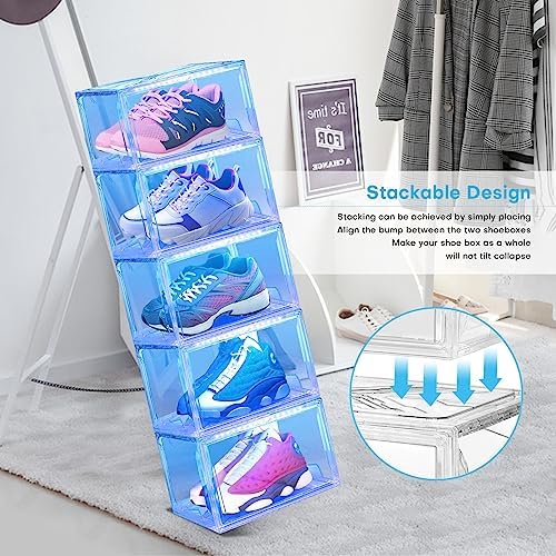 Oltraman LED Smart Shoe Boxes Display Case, Stackable Storage Organizers - Image 7