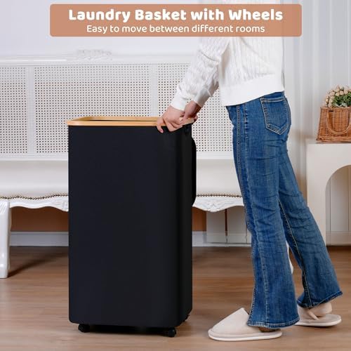 Laundry Basket with Wheels, 100L Hampers - Image 5