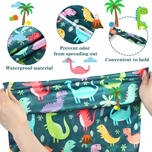 Shappy 2 Pack Wet Dry Bag Travel Laundry Waterproof, Dinosaur Style - Image 3