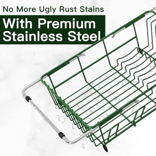 MAJALiS Green Dish Drying Rack Over Sink - Image 4