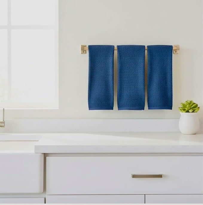 Royal Navy Blue Kitchen Hand Dish Towels, 100% Cotton - Image 6
