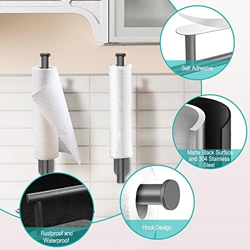 MGahyi Grey Paper Towel Holder Under Cabinet Wall Mount - Image 3