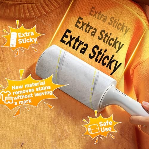 Extra Sticky Lint Roller for Pet Hair, 800 Sheets, 4 Handles - Image 2