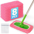8 Pack Reusable Mop Pads for Swiffer, Microfiber Dry Sweeping Cloths by CleanBeastie