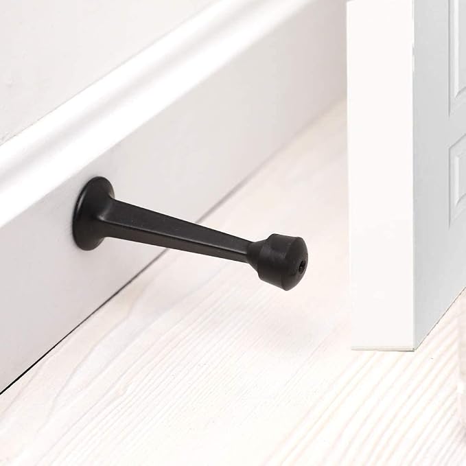 HOME MASTER HARDWARE 3" Heavy Duty Solid Door Stop, 12 Pack, Matte Black | Wall - Image 6