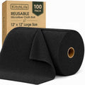 Microfiber Cleaning Cloth Roll, 100 Pack 12 x 12 Inch Tear Away Reusable Paper by OverDoorHooksKitchenSupplies
