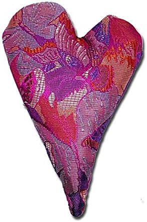 6" Handmade Satin Essence Heart Sachet Pillow – Flaxseed Fill, Lavender Scented by CandiAndi