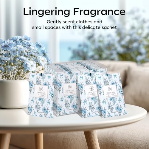 MYARO 20 Pack Linen Scented Sachets, Closet Deodorizer Car Air Freshener - Image 6