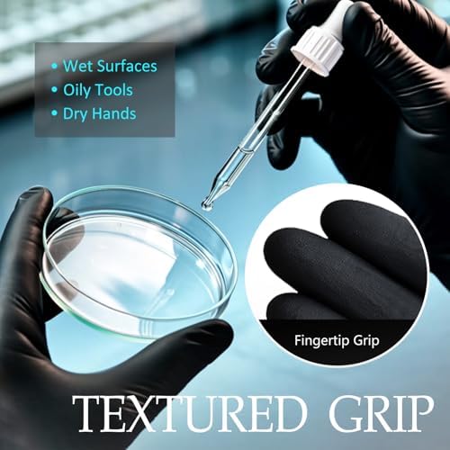 PROMEDIX P Black Disposable Nitrile Gloves, 6Mil 100 Pcs Food Safe Cooking - Image 4