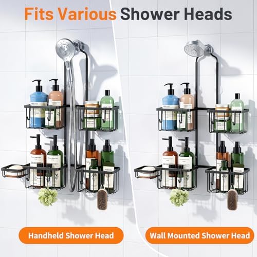 Luxspire Shower Caddy Hanging Overhead, Shower Organizer Hanging - Image 3