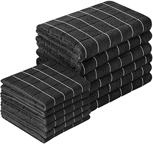Puomue Microfiber Kitchen Towels and Dishcloths Set, 26 X 18 Inch and 12 X 12 by Puomue