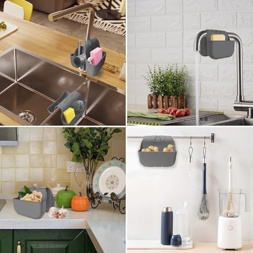 Sponge Holder for Kitchen Sink, Silicone Sink Saddle Caddy Organizer Rack - Image 6