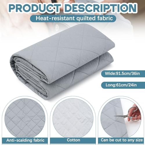 Treela 24" x 36" 1 Yard Heat Resistant Quilted Fabric Ironing - Image 2