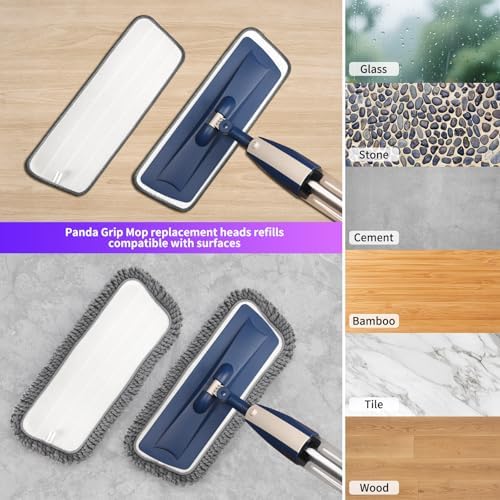 16.5" Microfiber Mop Pads Refills, 3 Pack Reusable Replacement Heads - Image 3