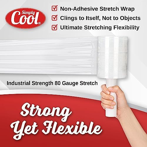 Simply Cool Mini Hand Stretch Wrap 2Pack 5 Inch 1000Ft 80 Gauge Shrink Wrap - Image 2