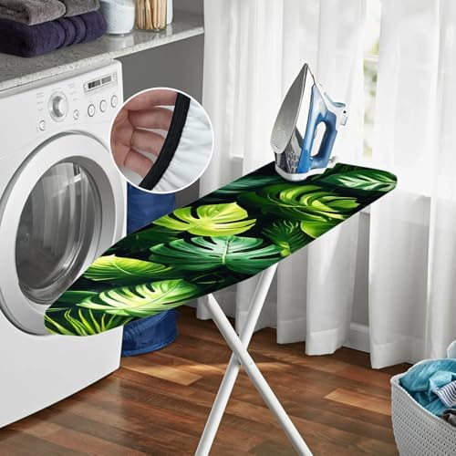 Nuxovilar Green Monstera Leaves Ironing Board Cover 15x54 Polyester - Image 6