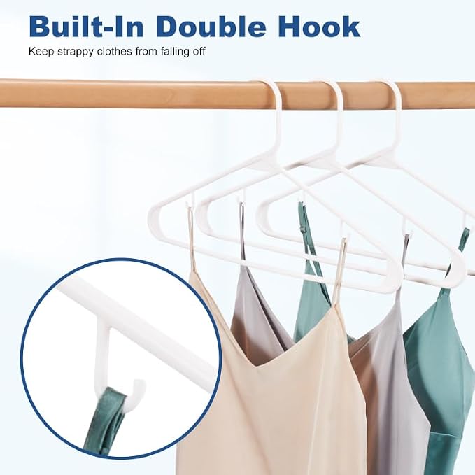 HOUSE DAY White Plastic Hangers 500 Pack, Slim Space-Saving Clothes Hangers | - Image 4