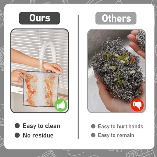 XANGNIER Non Scratch Wire Dishcloth, Wire Dishwashing Rags, 8 * 8 in - Image 5