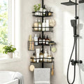 DTUQYX Corner Shower Caddy Tension Pole, 4-Tier Adjustable 43.5-120 Inch by DTUQYX