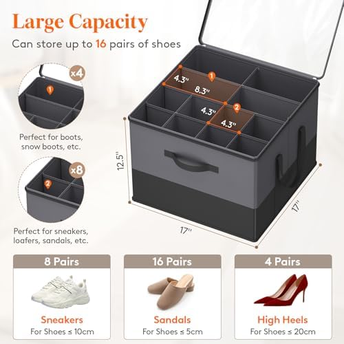 Lifewit Shoe Storage Organizer for Closet, Holder Box, 2 Pack - Image 2