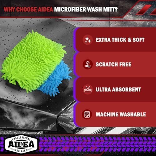 AIDEA Car Wash Mitt Microfiber, Car Wash Brush, 7.12''X10.14'' - Image 3